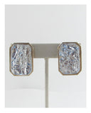 Faux stone rectangle earrings