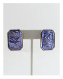 Faux stone rectangle earrings
