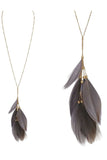 Feather pendant y shape necklace