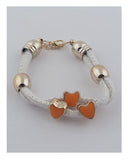 Heart bead link bracelet