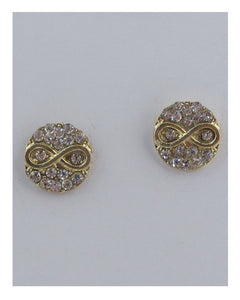 Infinity stud rhinestone earrings