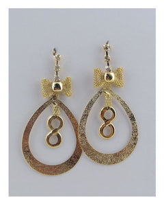 Oval drop earrings w/bow detail