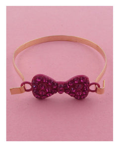 Rhinestone bow cuff bracelet