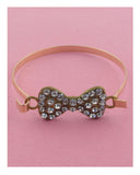 Rhinestone bow cuff bracelet