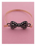 Rhinestone bow cuff bracelet