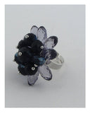 Flower shape adjustable crystal ring