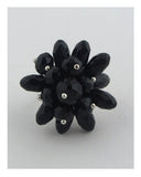 Flower shape adjustable crystal ring