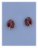 Round earrings w/rhinestone