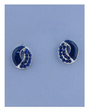 Round earrings w/rhinestone
