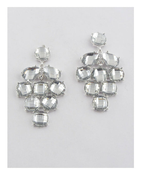 Faux rhinestone chandelier earrings