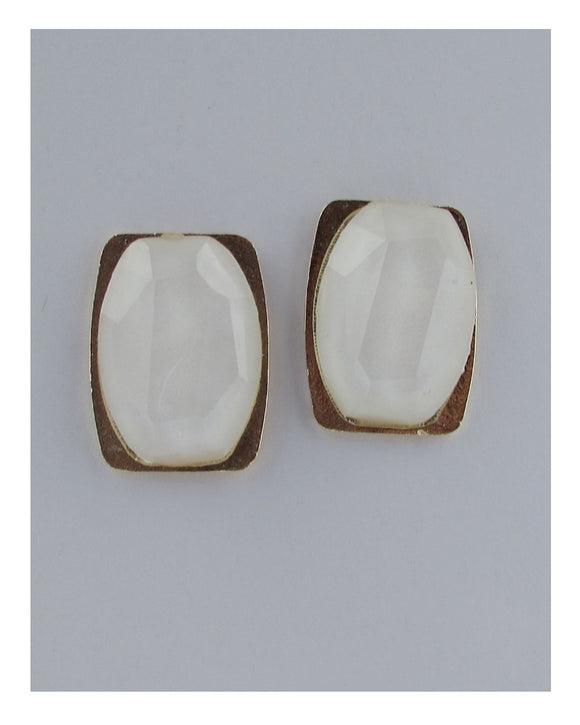 Rectangular stone earrings