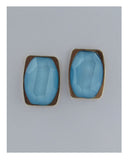 Rectangular stone earrings