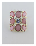 Faux stone adjustable ring