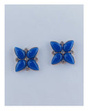 Flower shape faux stone earrings