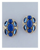 Oval faux stone earrings