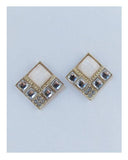Squared faux stone earrings