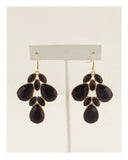 Multi-stone cluster drop hook earrings