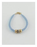 Stretch color mesh bead ball bracelet