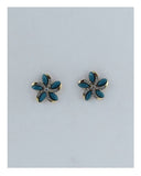 Flower rhinestone stud earrings