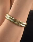 Link Chain Stretchy Gold Tone Bracelet