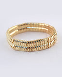 Link Chain Stretchy Gold Tone Bracelet