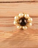 Floral Ring with Pearl Details