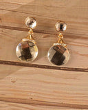 Round Crystal Drop Earrings