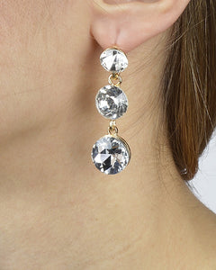 Three-Stone Drop Earrings