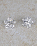 Floral Pattern Multi Faceted Crystal Earrings