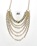 Multiple Strand Rolo Chain Necklace
