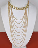 Multi Link Chain with Multiple Layer Necklace