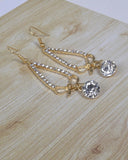Teardrop Earrings with Crystal and Bow