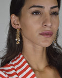 Tasseled Chain Earrings with Crystal Embellishments