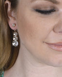 Multifaceted Crystal Three Tier Drop Earrings