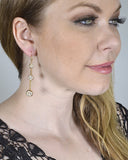 Three Tier Crystal Accent Drop Earrings