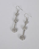 Three Tier Crystal Accent Drop Earrings