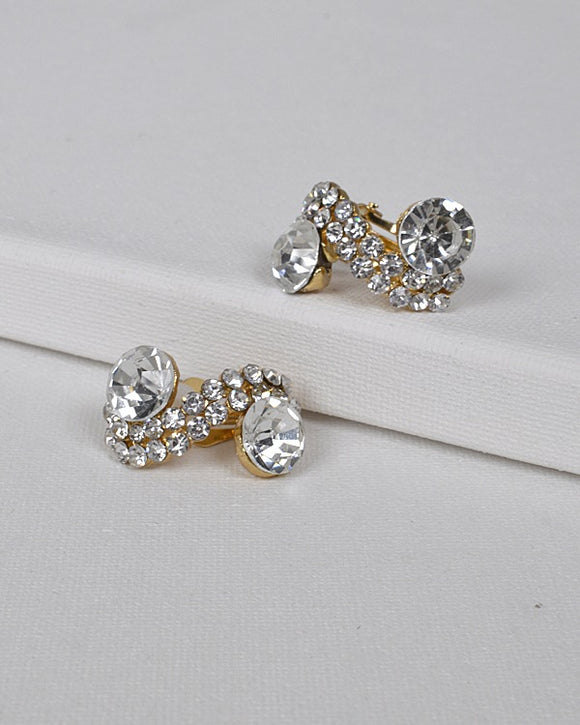 S Shaped Stone and Crystal Studded Earrings id.31435