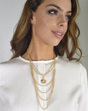 Multi Strand Metallic Pendant Necklace id.31569