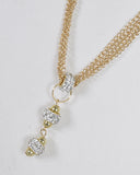 Rhinestone Studded Pendant with Multi Link Chain Necklace id.31592