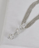 Rhinestone Studded Pendant with Multi Link Chain Necklace id.31592