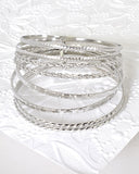 Set of 8 Textured Bangle Bracelets