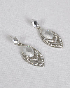 Onyx Stone and Rhinestone Embellished Drop Earrings
