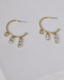 Hoops Earrings With Crystal Pendants