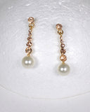 Pearl and Stone Studded Drop Earrings