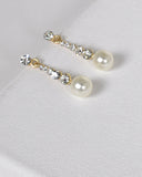 Pearl and Stone Studded Drop Earrings