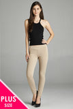 Ladies fashion plus nr span ponte seagull shaped waistband long pants