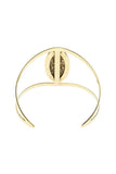 Zig zag patterned oval open cuff bracelet
