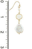 Mother of pearl accent disks drop earrings