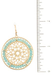 Mandala cut out beaded round dangle earring