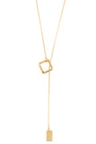 Square lariat pendant necklace